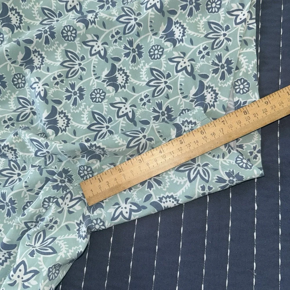 Faherty Swim Trunk Shorts Elastic Tie Floral Green Blue Cream Mens  Sz XL Lined